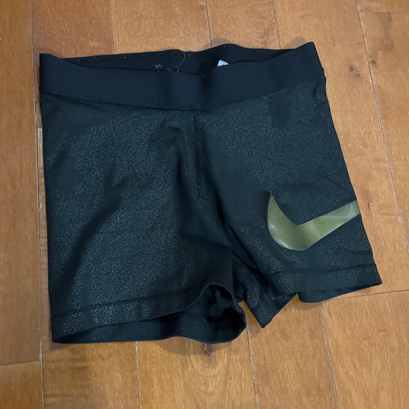 Nike Pants - Nike Pro Black & Gold Athletic Shorts sz Small